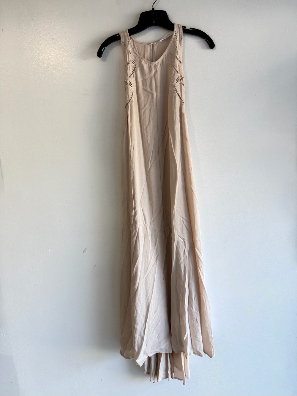 ASTR The Label Cream Embroidered Side Tie Lace Up Maxi Dress Small 8550 - Picture 2 of 13